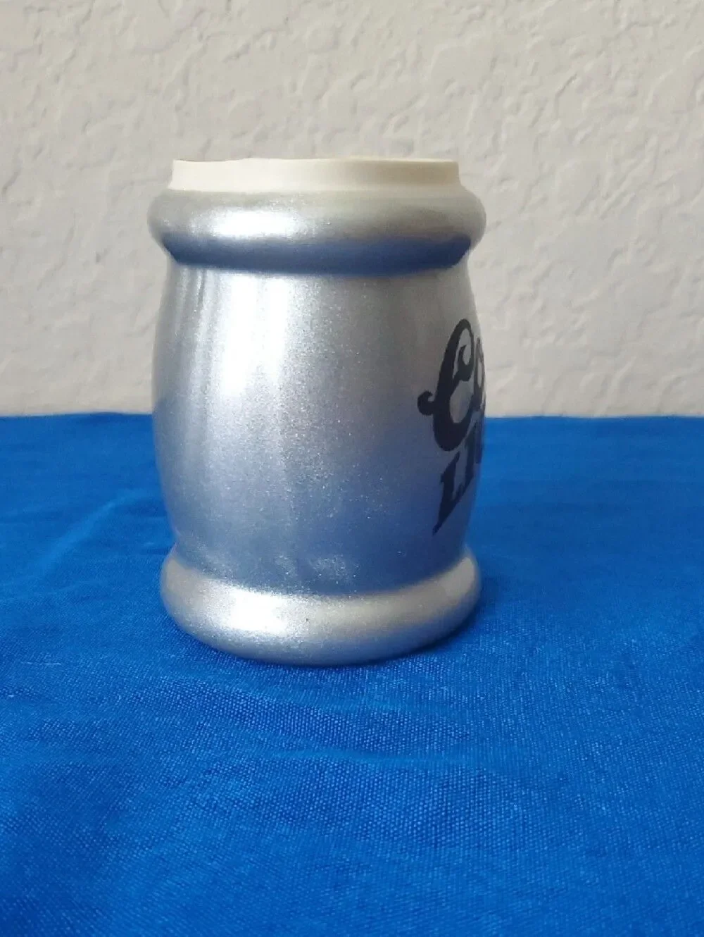 Vintage Coors Light Silver Barrel Koozie Mug Insulated Can Cooler Retro Barware